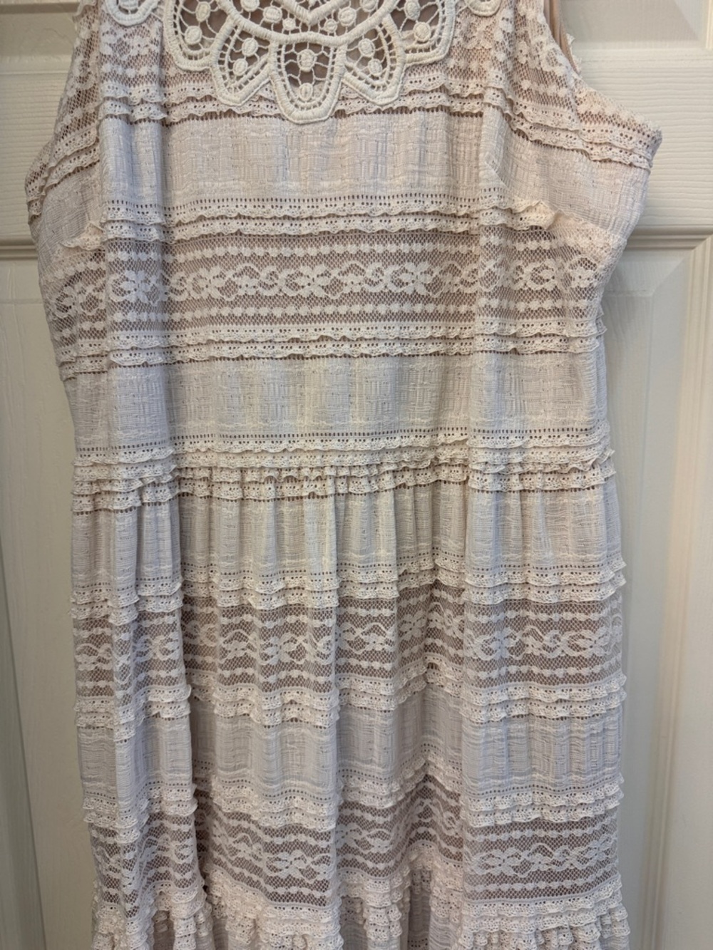 Eliza J. Women’s Cream Lace Sleeveless Lined Bohemian Maxi Dress - Picture 3 of 6